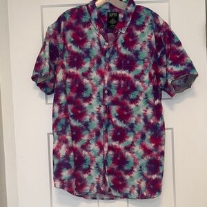 Tie-Dye Men's Button Down Shirt